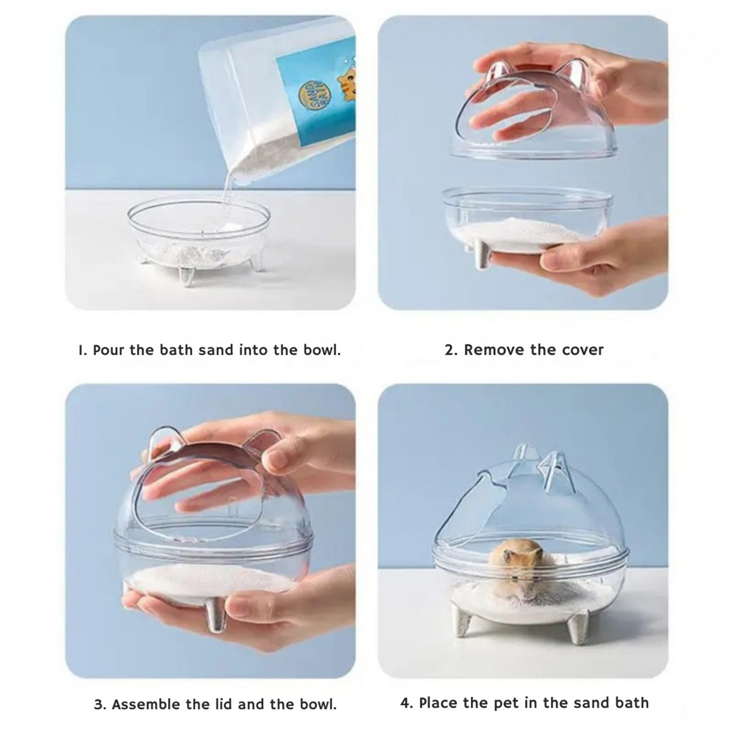 MiniDome™ - Hygienic, tidy and leak-proof sand baths for your hamster