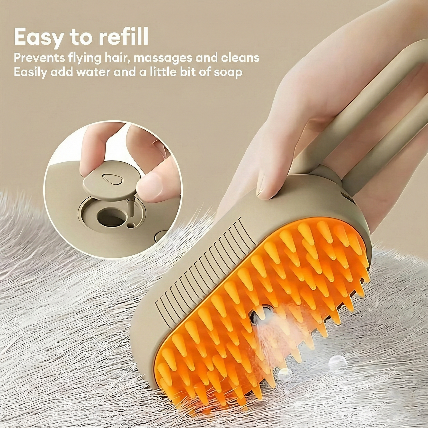 Brushy™ - The steam massage brush for relaxing care for dogs and cats